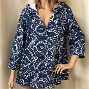 *SOLD* - Beautiful Lightweight Coat " For Cynthia " Brand in Navy Blue and White